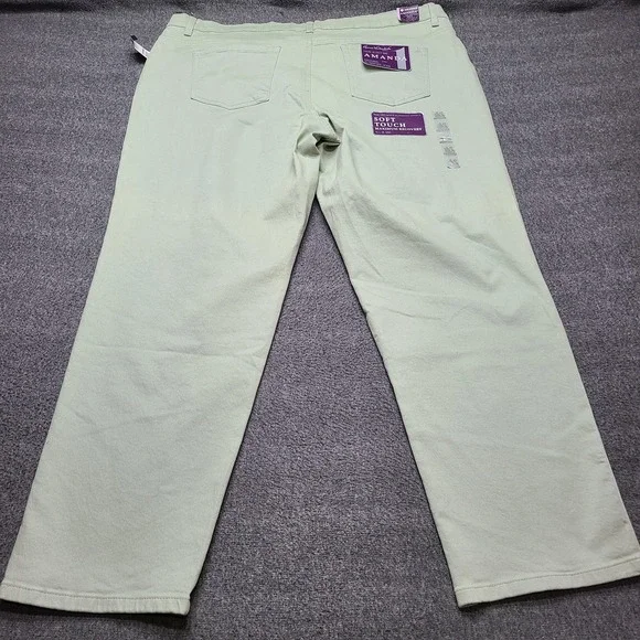 Gloria Vanderbilt Amanda Jeans Womens 22W Green New Tapered High Rise Denim Pant - Picture 9 of 11